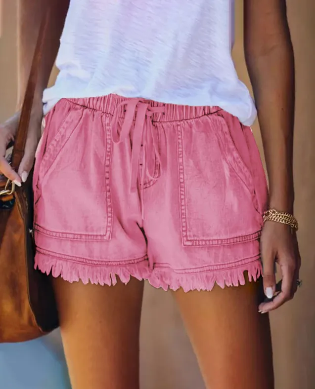 🔥🔥🔥🔥2023 Year's Womens Casual Denim Shorts with Pockets Cotton Jean Short