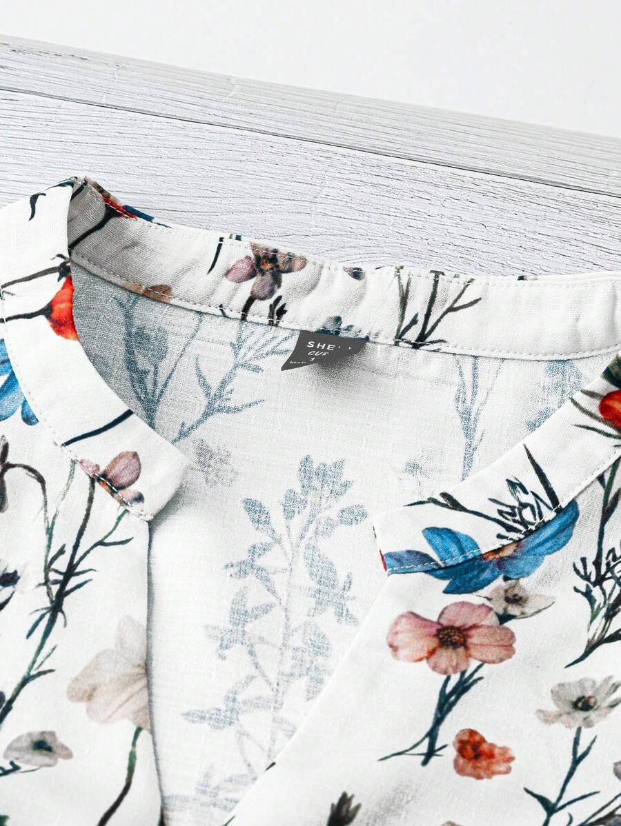 Women's Casual Printed Puff Sleeve Short Sleeve Tunic Top(BUY 2 FREE SHIPPING)