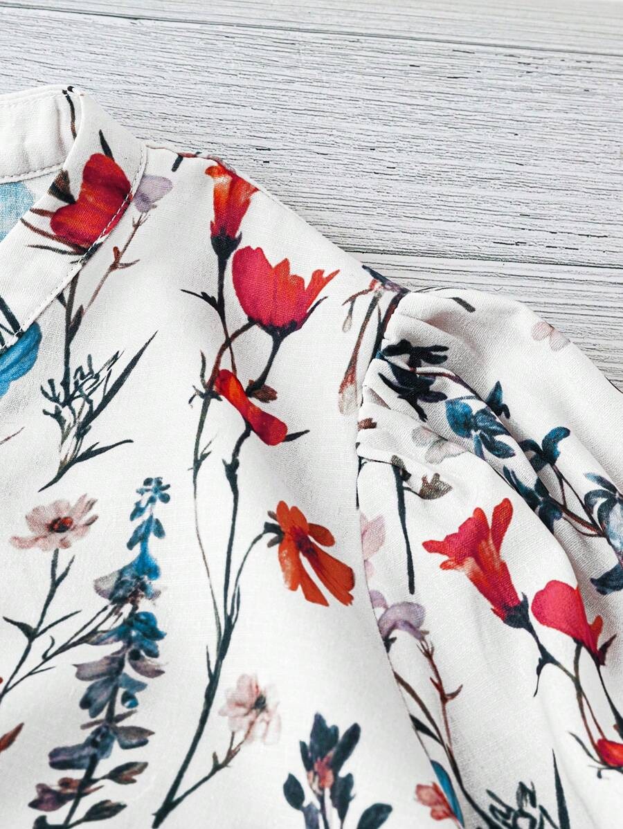 Women's Casual Printed Puff Sleeve Short Sleeve Tunic Top(BUY 2 FREE SHIPPING)