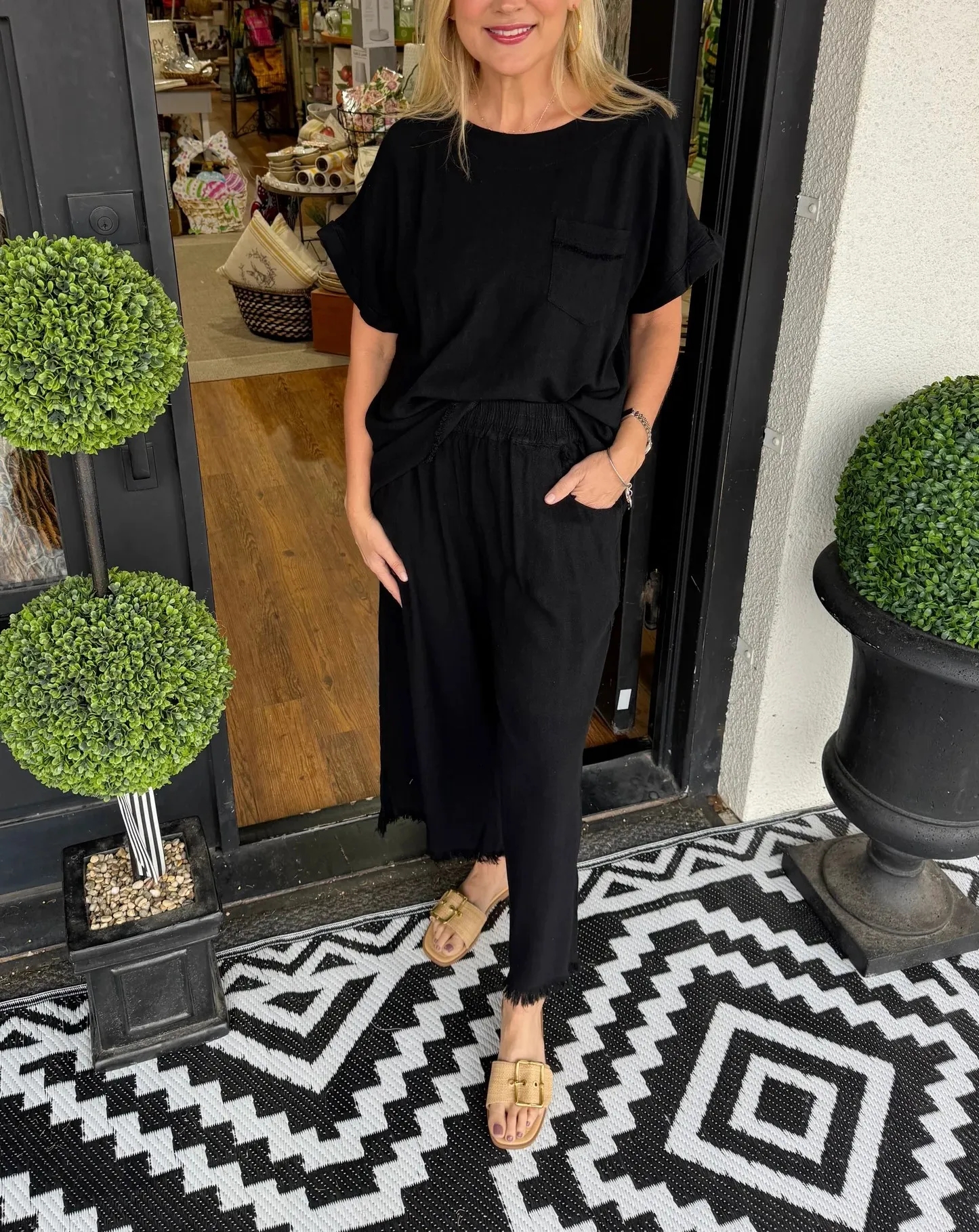 💝💝WOMEN'S CASUAL SOLID COTTON LINEN LOUNGE SET (BUY 2 FREE SHIPPING)