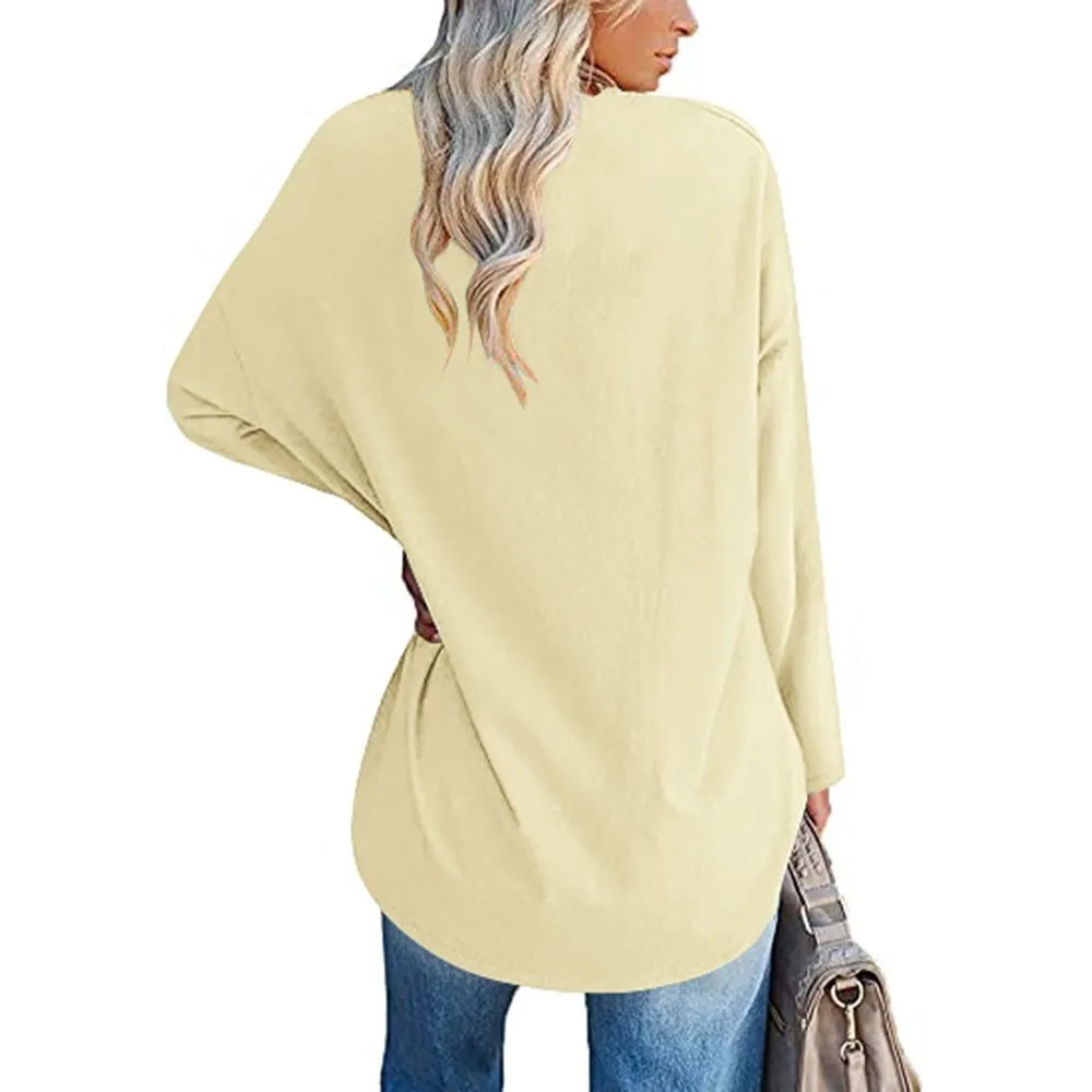 🔥🔥🔥🔥Women's Loose Long Sleeve Fashion V-neck Top