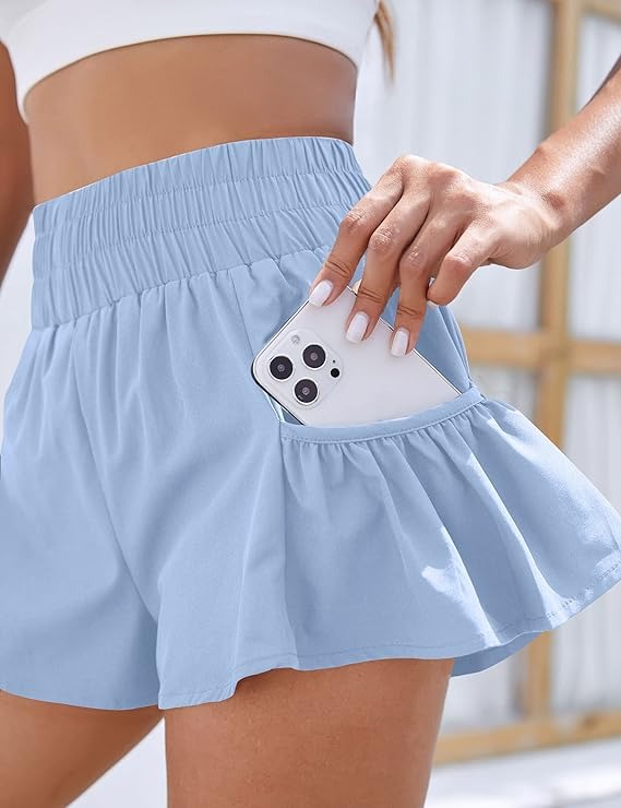 🔥HOT SALE🔥Womens High Waisted Shorts Athletic Running Shorts Workout Gym Quick Dry Flowy Shorts with Pockets