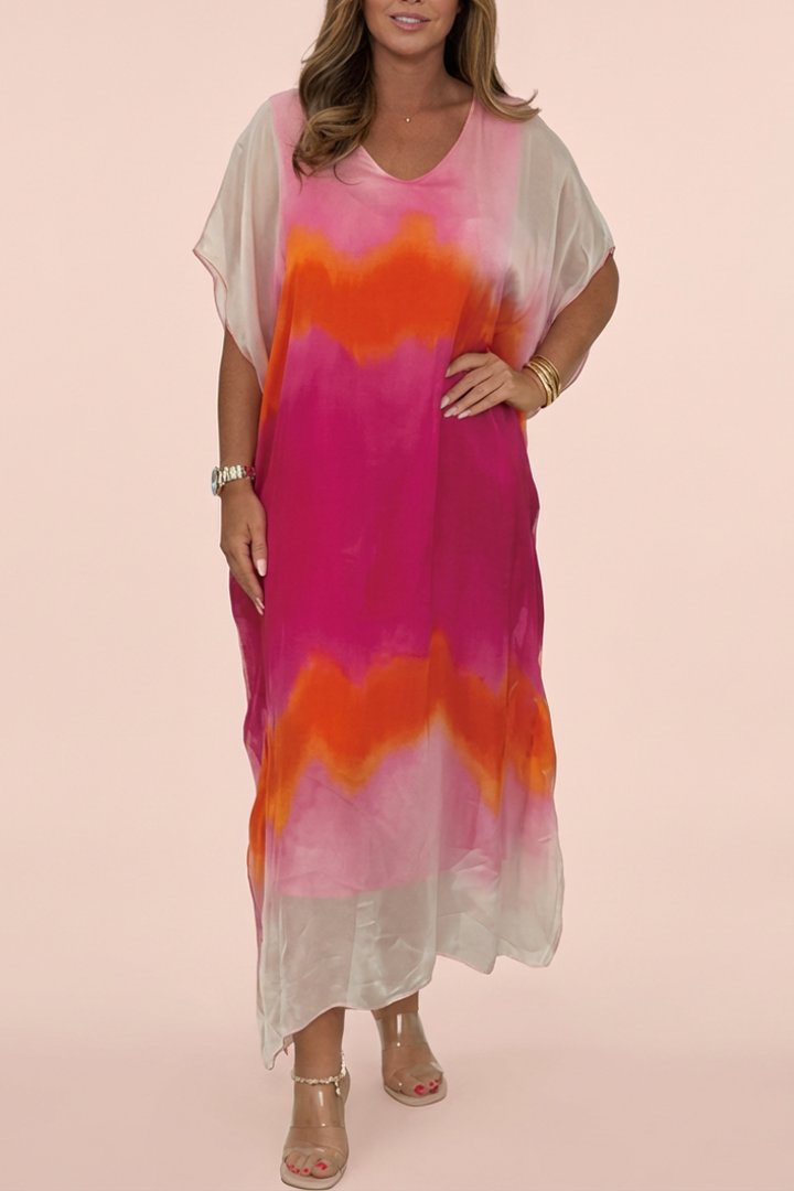 Women's Long Chiffon Maxi Dip Dye Dress (Buy 2 Free Shipping)