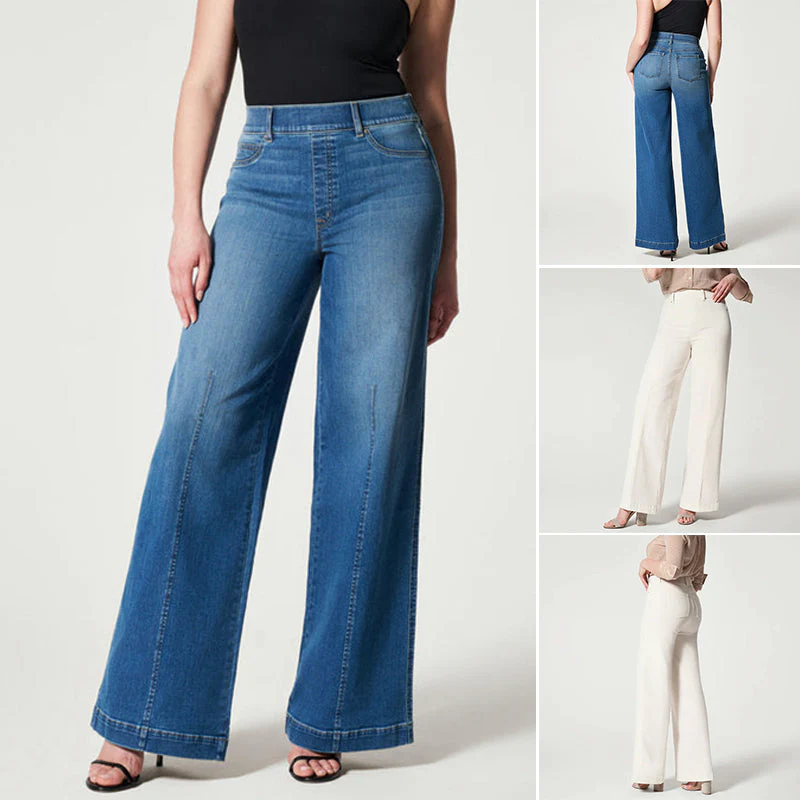 SEAMED FRONT WIDE LEG JEANS (BUY 2 FREE SHIPPING)（2023）