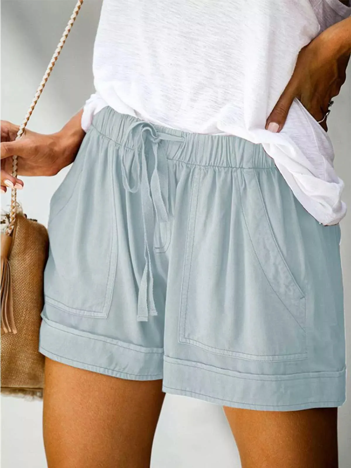 🔥🔥🔥🔥2023 Womens Summer Shorts Casual Comfy Drawstring Elastic Waist Shorts