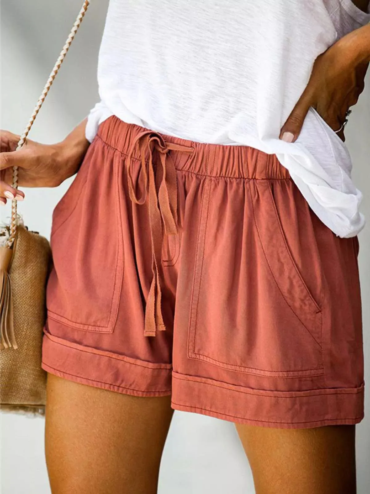 🔥🔥🔥🔥2023 Womens Summer Shorts Casual Comfy Drawstring Elastic Waist Shorts