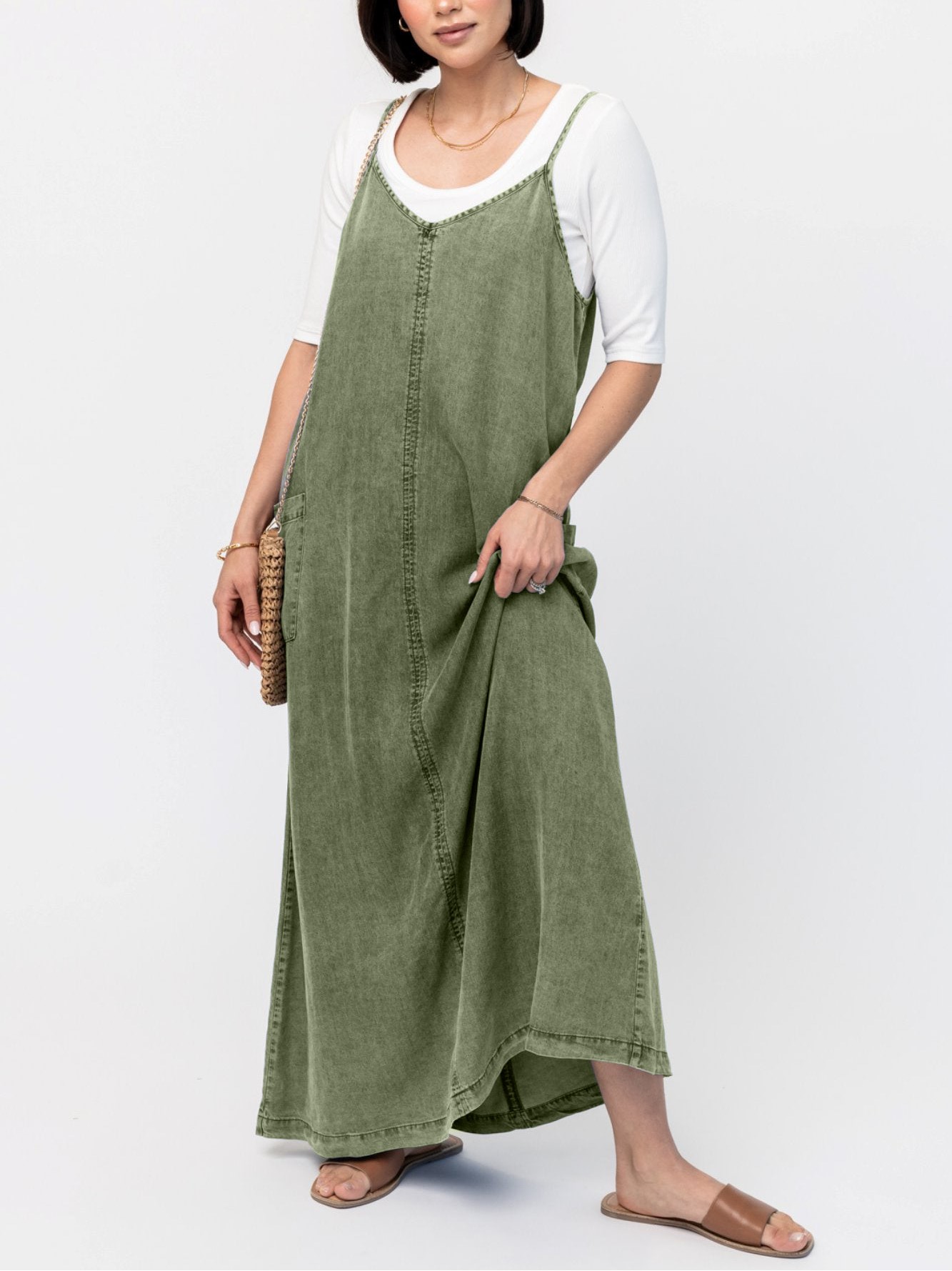 Women's Denim Maxi Jumper Dress (Buy 2 Free Shipping)