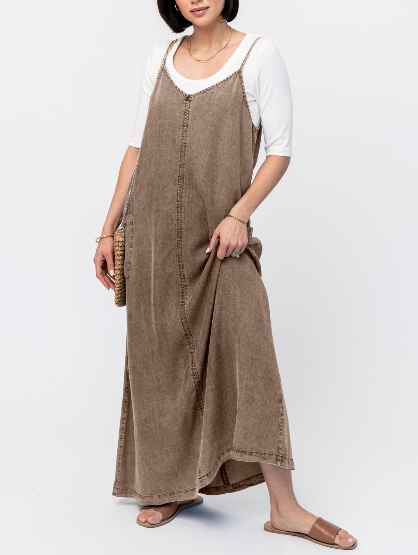 Women's Denim Maxi Jumper Dress (Buy 2 Free Shipping)