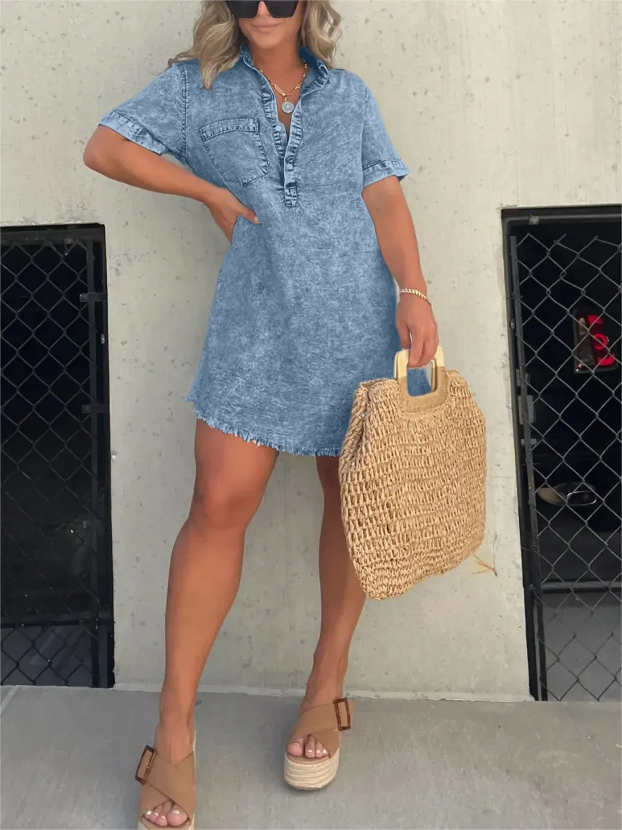 🔥🔥WOMEN'S WASHED SHIRT DRESS