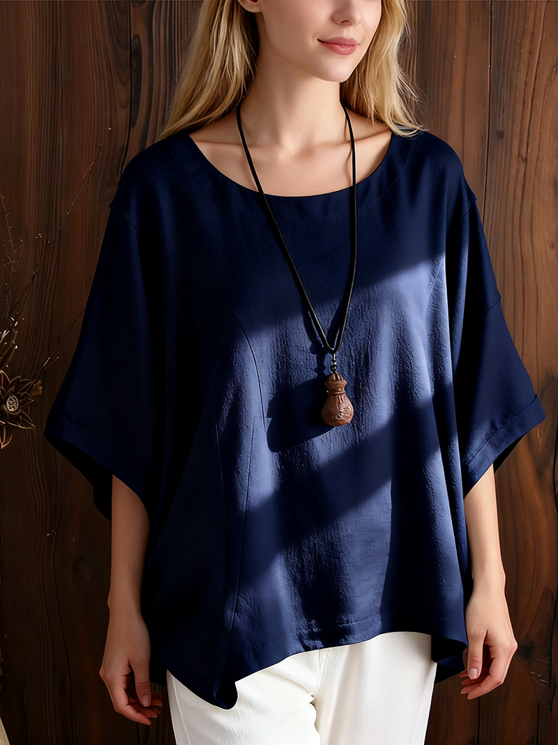 Limited-time offer -Solid Batwing Sleeve Loose T-Shirt (BUY 3 FREE SHIPPING)