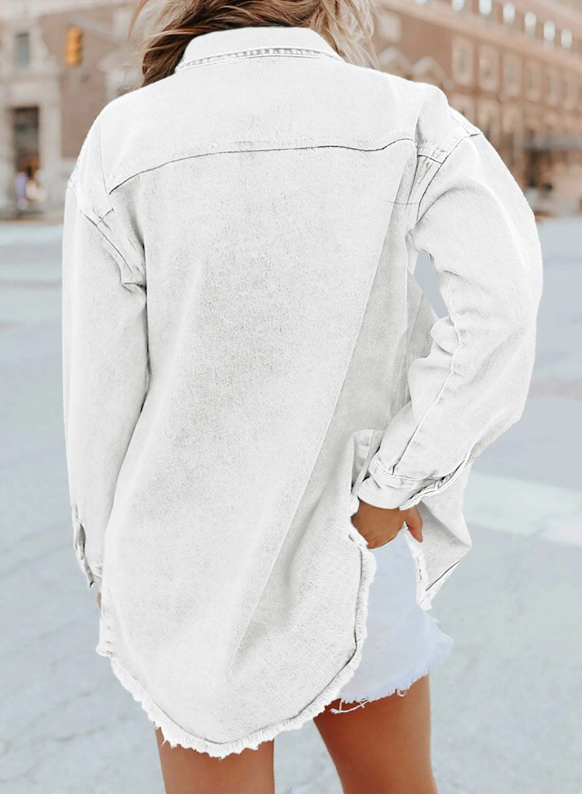 Women's Casual Denim Button Down Distressed Jacket(BUY 2 10% OFF)