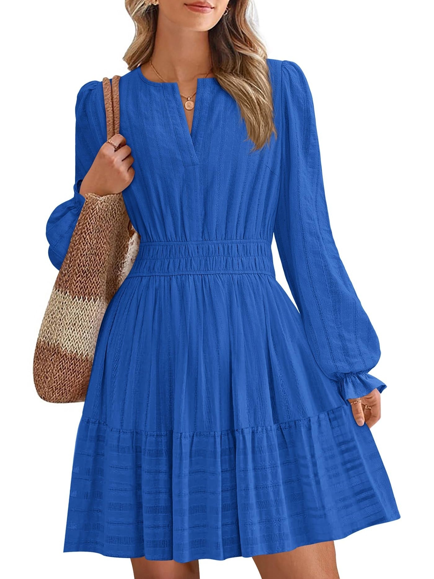 Women's Tiered Ruffle Hem V-Neck Dress(BUY 2 FREE SHIPPING)