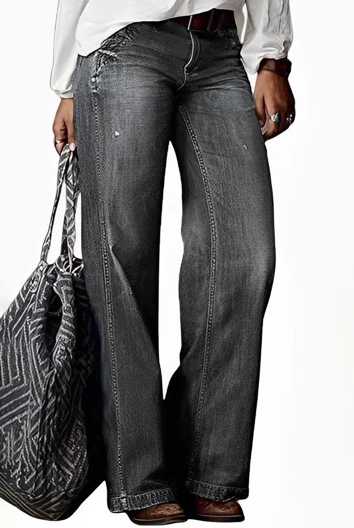 Vintage Pocket Denim Loose Jeans Pants