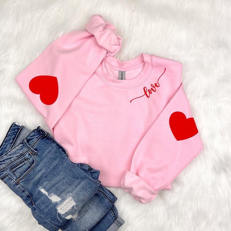 2025 Long Sleeve Sweatershirt with Heart Elbow Patch (BUY 2 FREE SHIPPING)