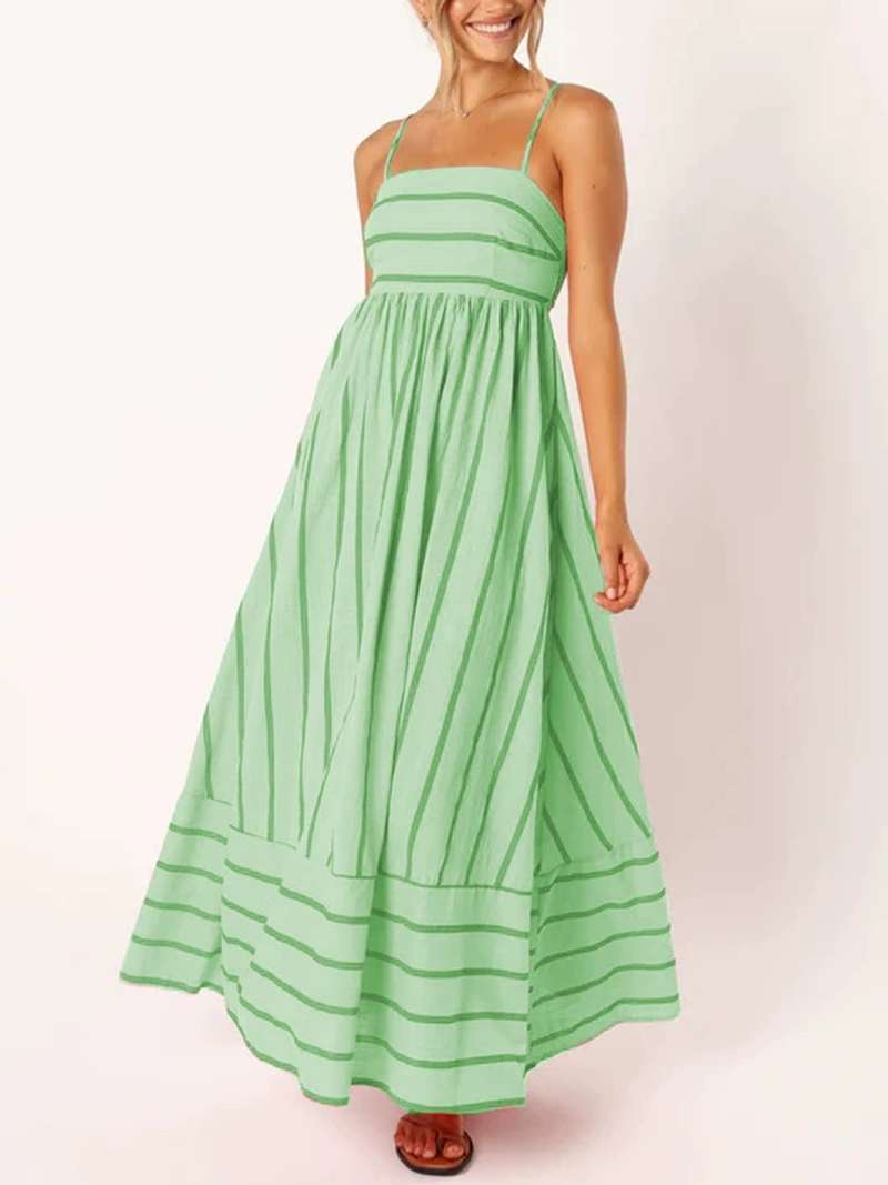 Women's Striped Back Smocked Maxi Dress(BUY 2 FREE SHIPPING)