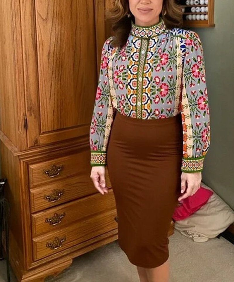 Mixed Floral Print Boho Button Up Blouse(BUY 2 FREE SHIPPING)