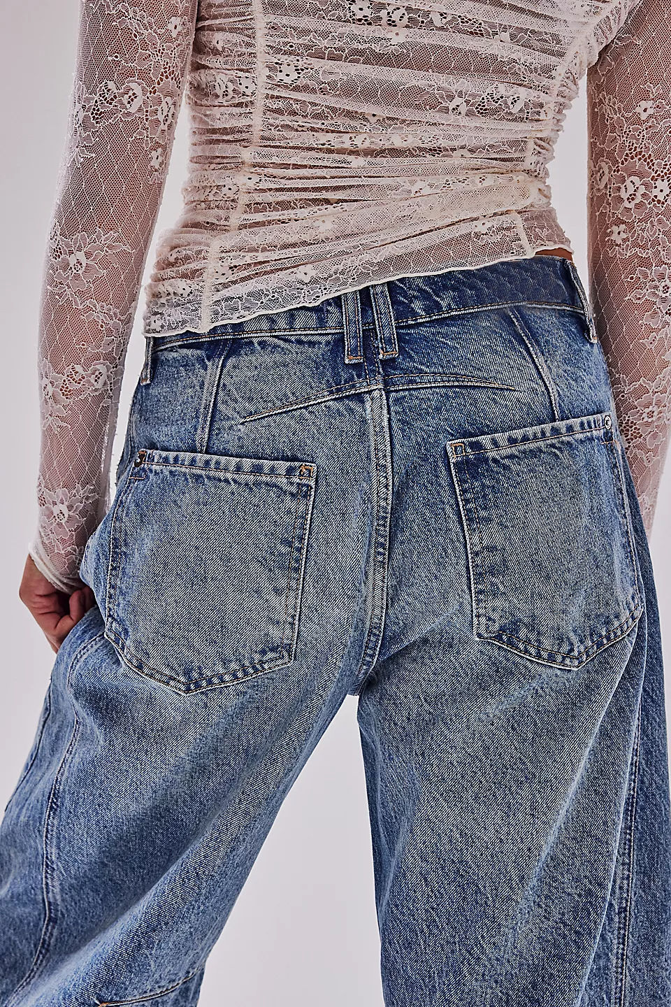 Mid low waist wide leg wide leg