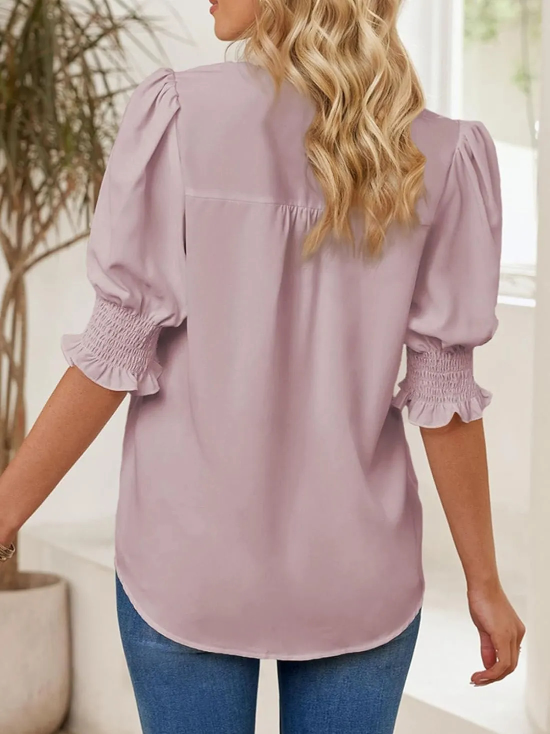 Women's V-Neck Ruffled Sleeve Blouse(BUY 2 FREE SHIPPING)