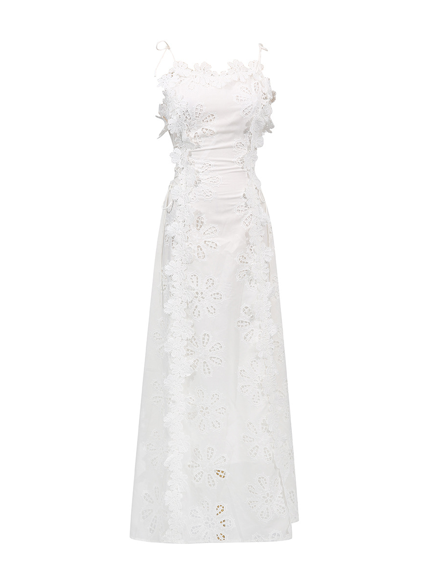 Women's Lace Embroidery Sleeveless Maxi Dress