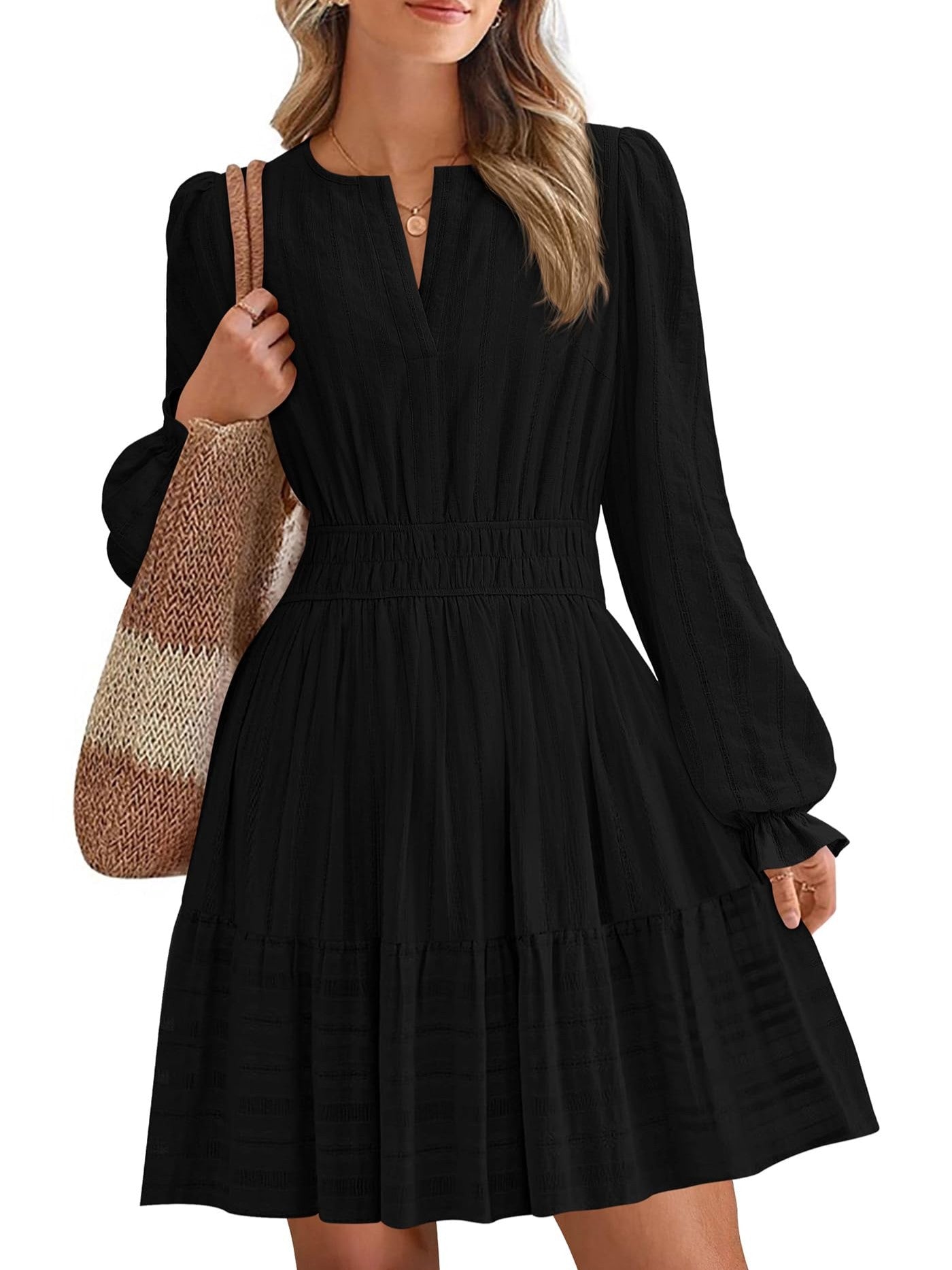 Women's Tiered Ruffle Hem V-Neck Dress(BUY 2 FREE SHIPPING)