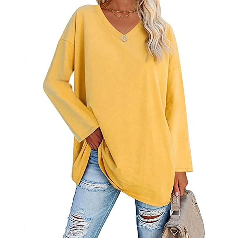 🔥🔥🔥🔥Women's Loose Long Sleeve Fashion V-neck Top
