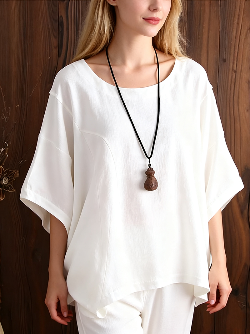 Limited-time offer -Solid Batwing Sleeve Loose T-Shirt (BUY 3 FREE SHIPPING)