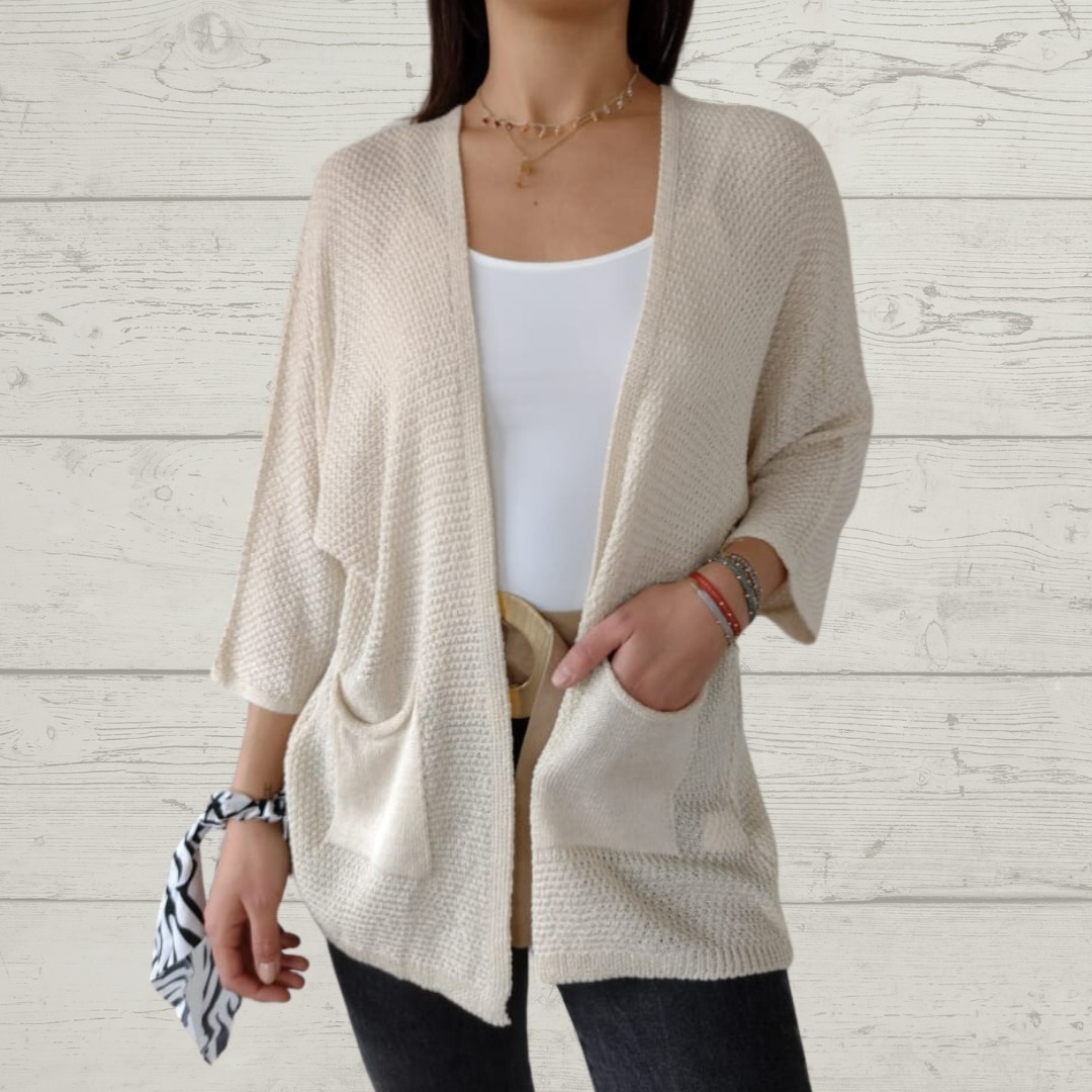 ✨Hot Sale✨Thread 3/4 Sleeve with Pockets Cardigan