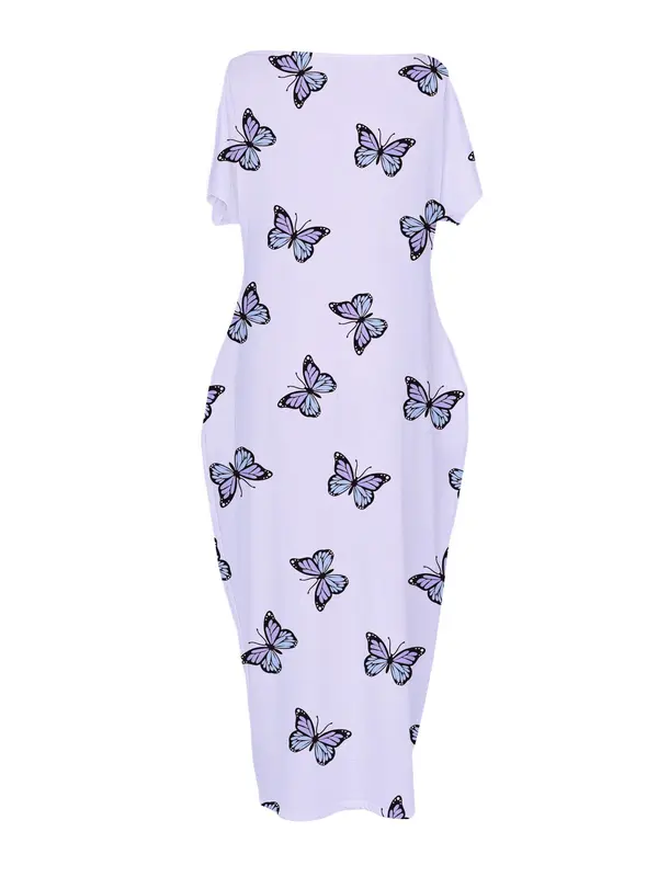 Women’s Batwing Sleeve Lounge Dress – Casual Short Sleeve Nightgown for Home & Daily Wear(BUY 2 FREE SHIPPING)