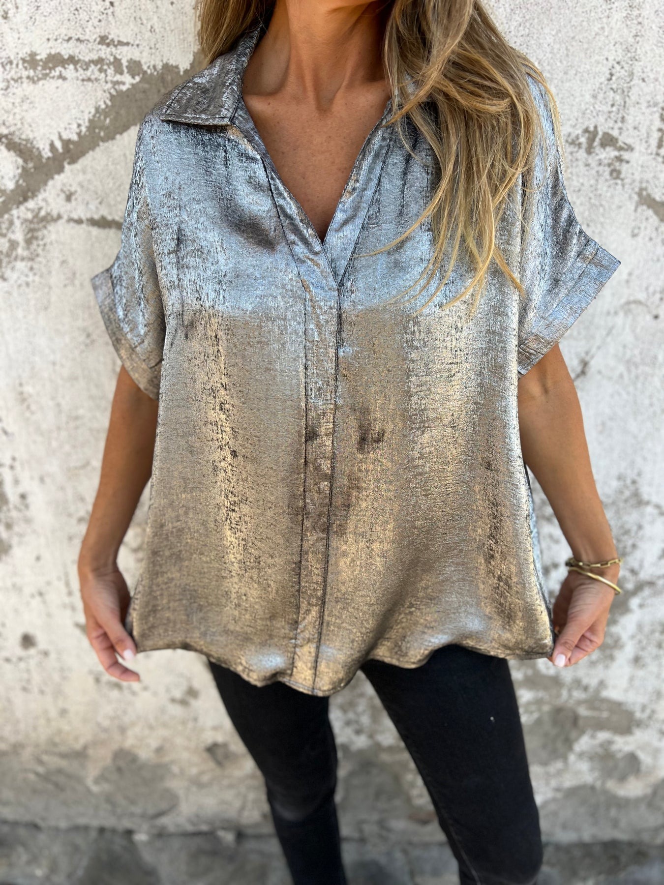 🔥HOT SALE🔥Loose Metallic Shirt(BUY 2 FREE SHIPPING)