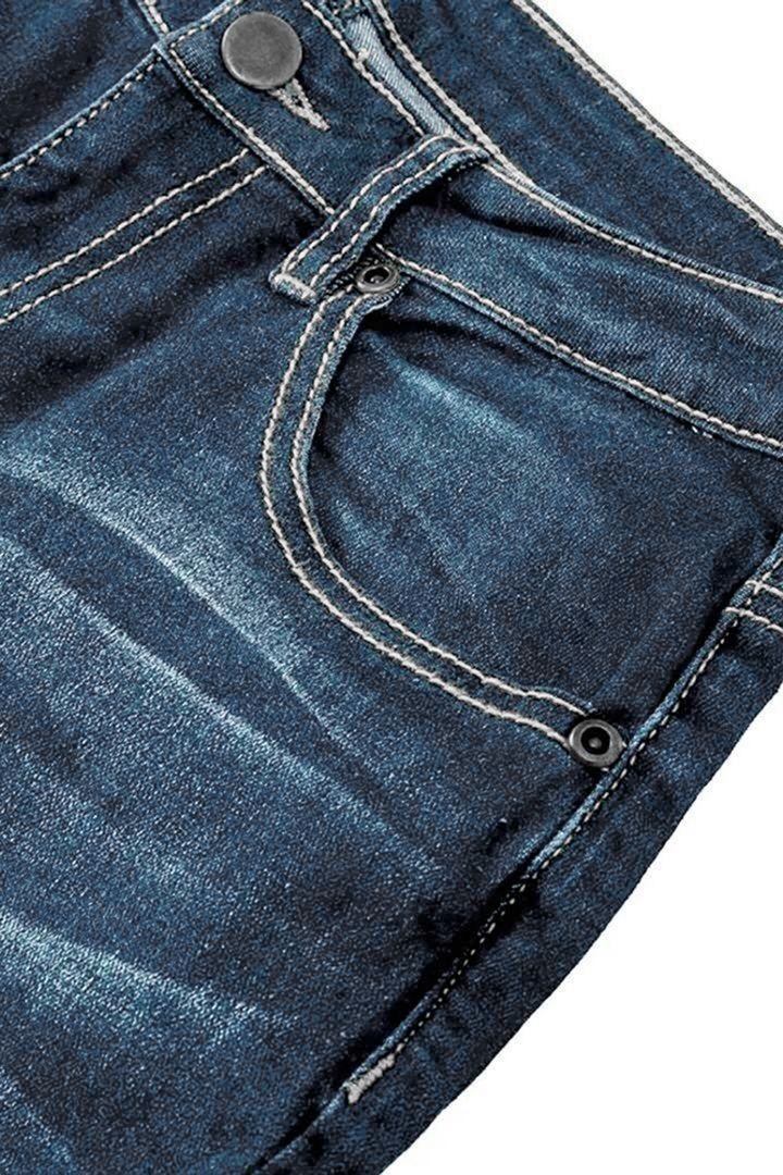 MIDIROS Vintage Low Waist Ripped Button Up Jeans-Umairmen