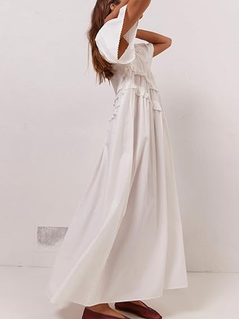 Chic Backless Long Dress with Ruffled Waist (BUY 2 FREE SHIPPING)