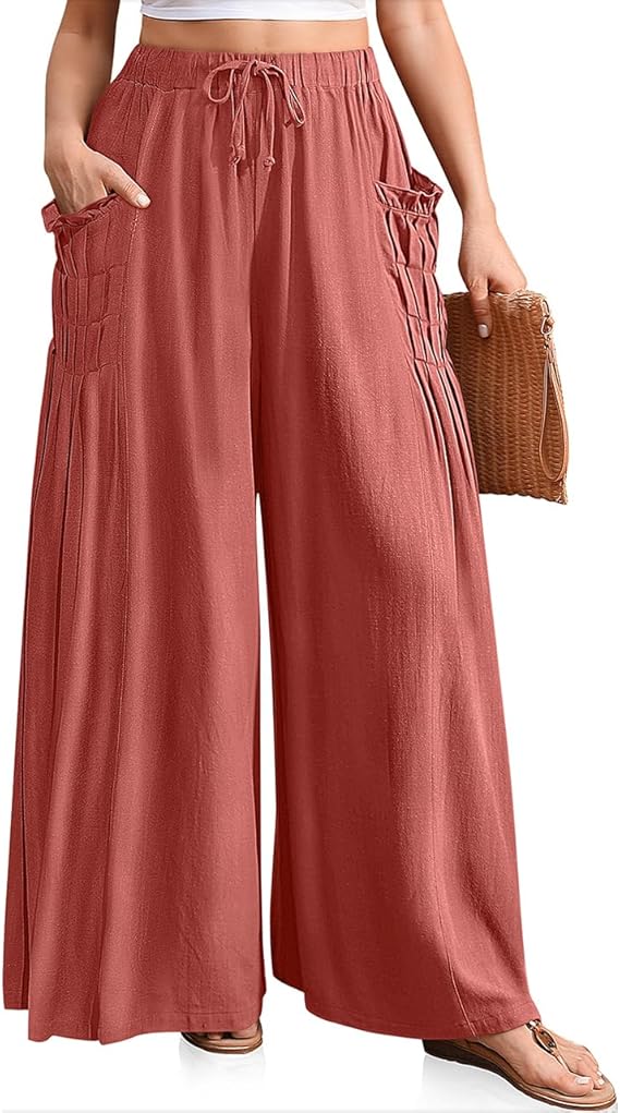 Women's Summer Bohemian Style Drawstring Casual Wide-Leg Pants（BUY 2 FREE SHIPPING)