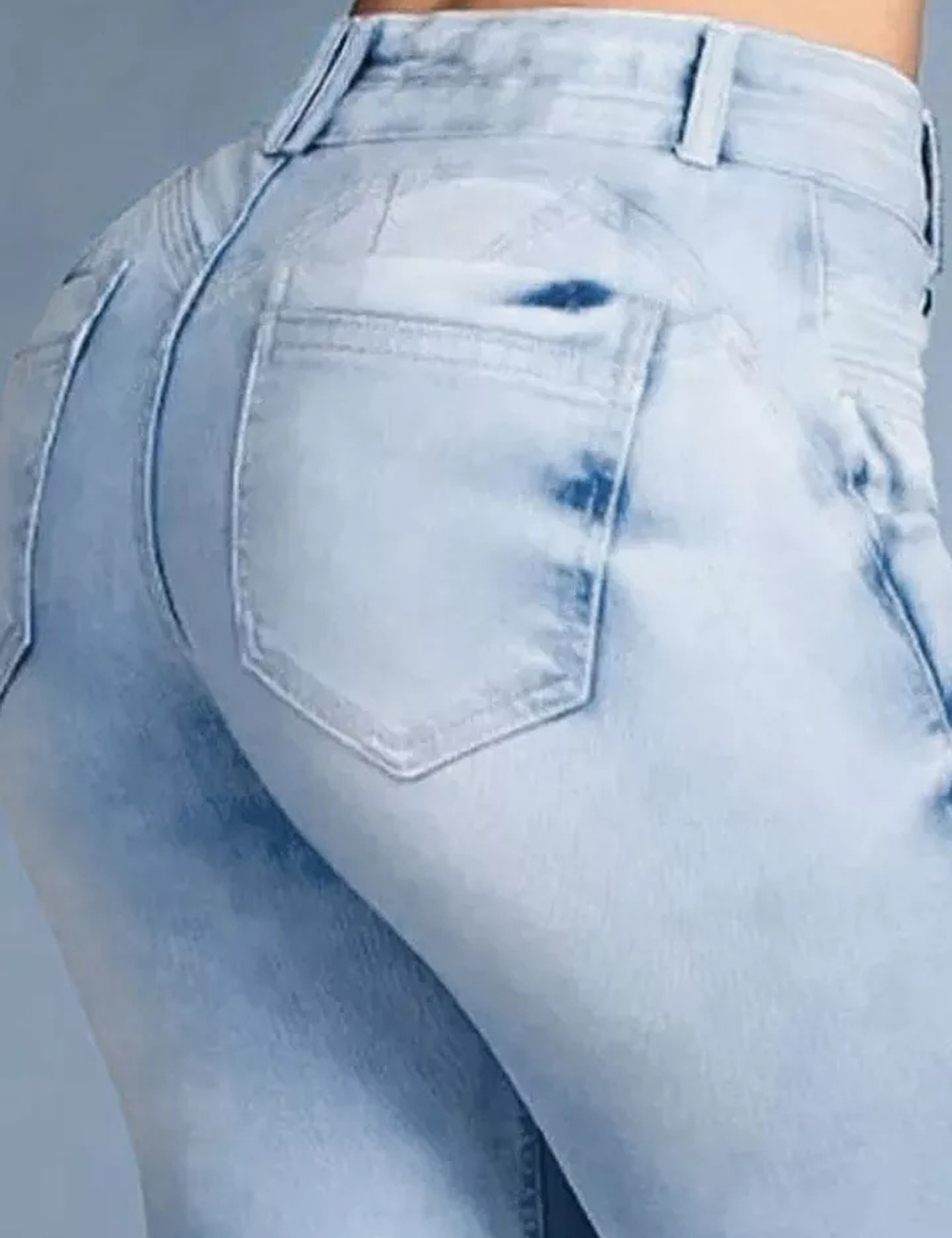 Button Front Butt Lifting Flare Jeans