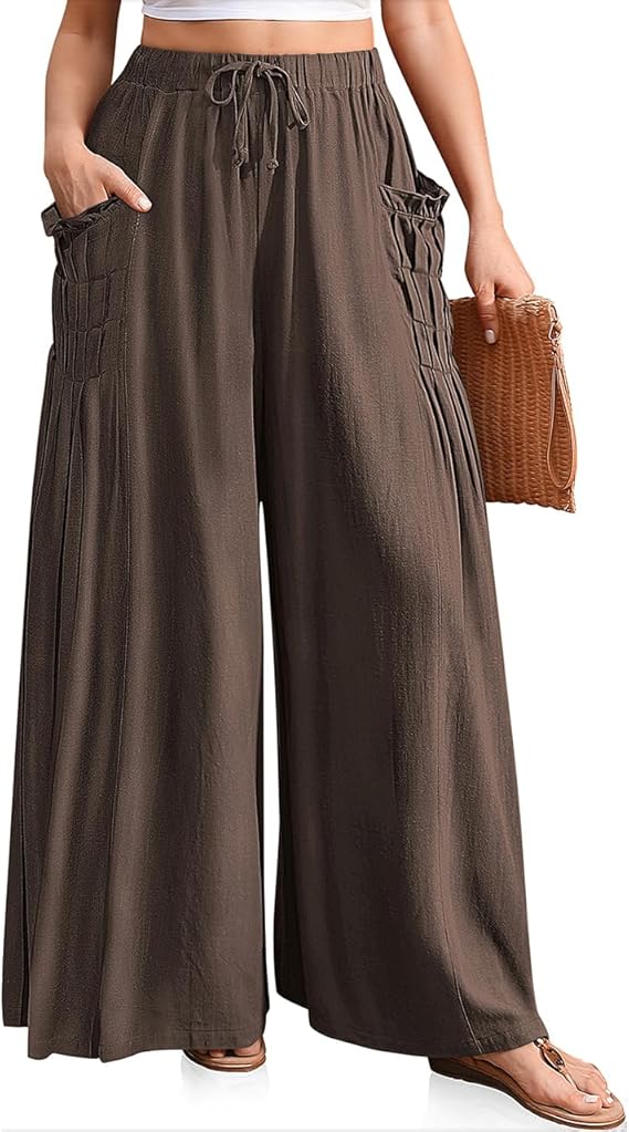 Women's Summer Bohemian Style Drawstring Casual Wide-Leg Pants（BUY 2 FREE SHIPPING)