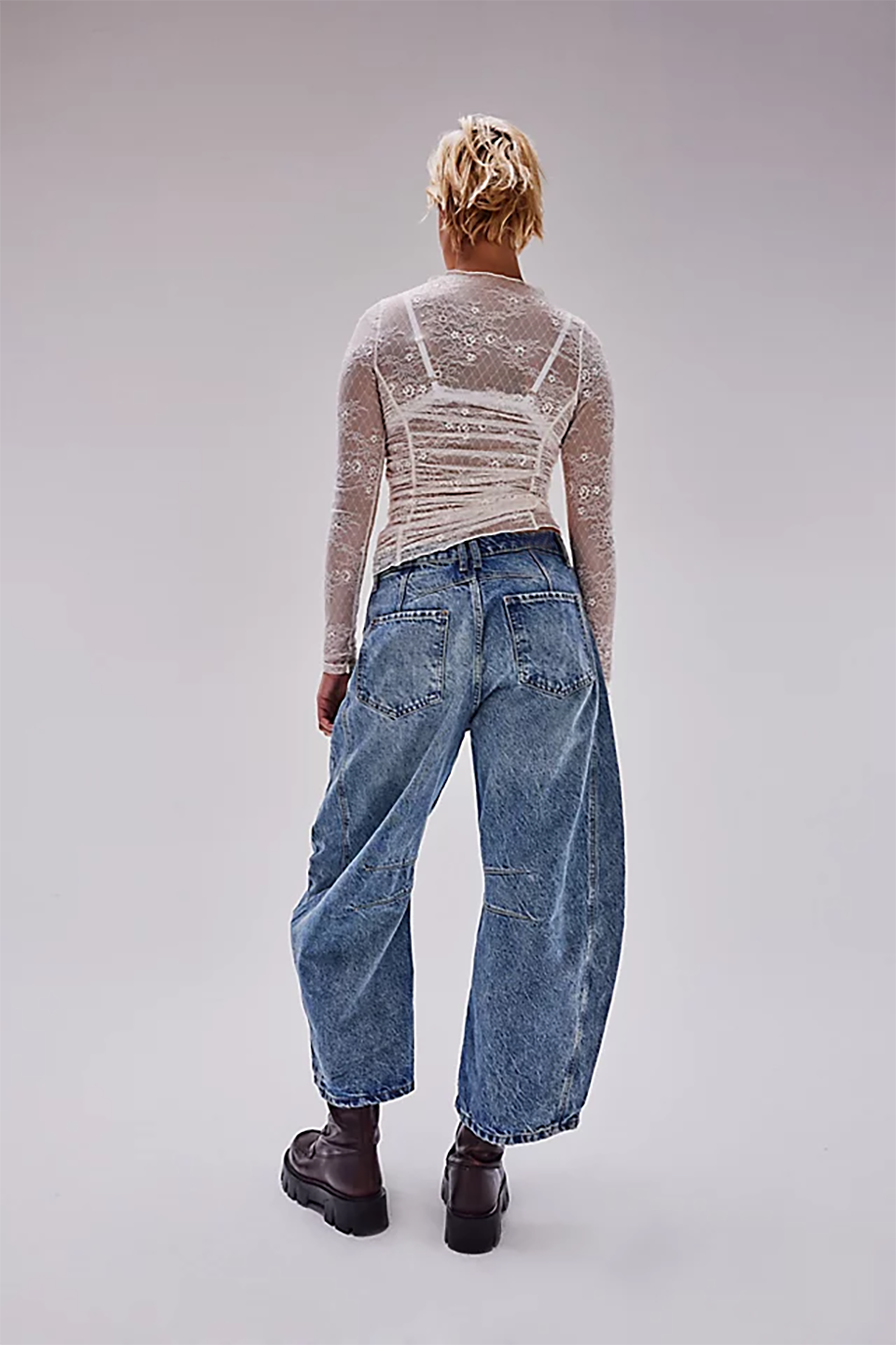 Mid low waist wide leg wide leg