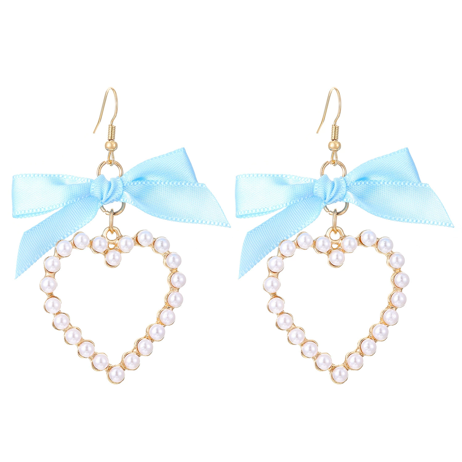 Sweet Bow Decoration Heart Earrings