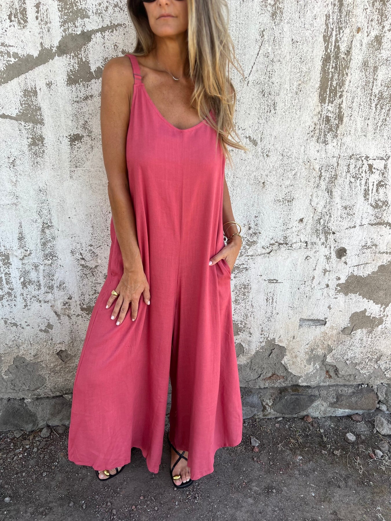 🔥HOT SALE🔥Adjustable Straps With Pocket Loose Jumpsuit