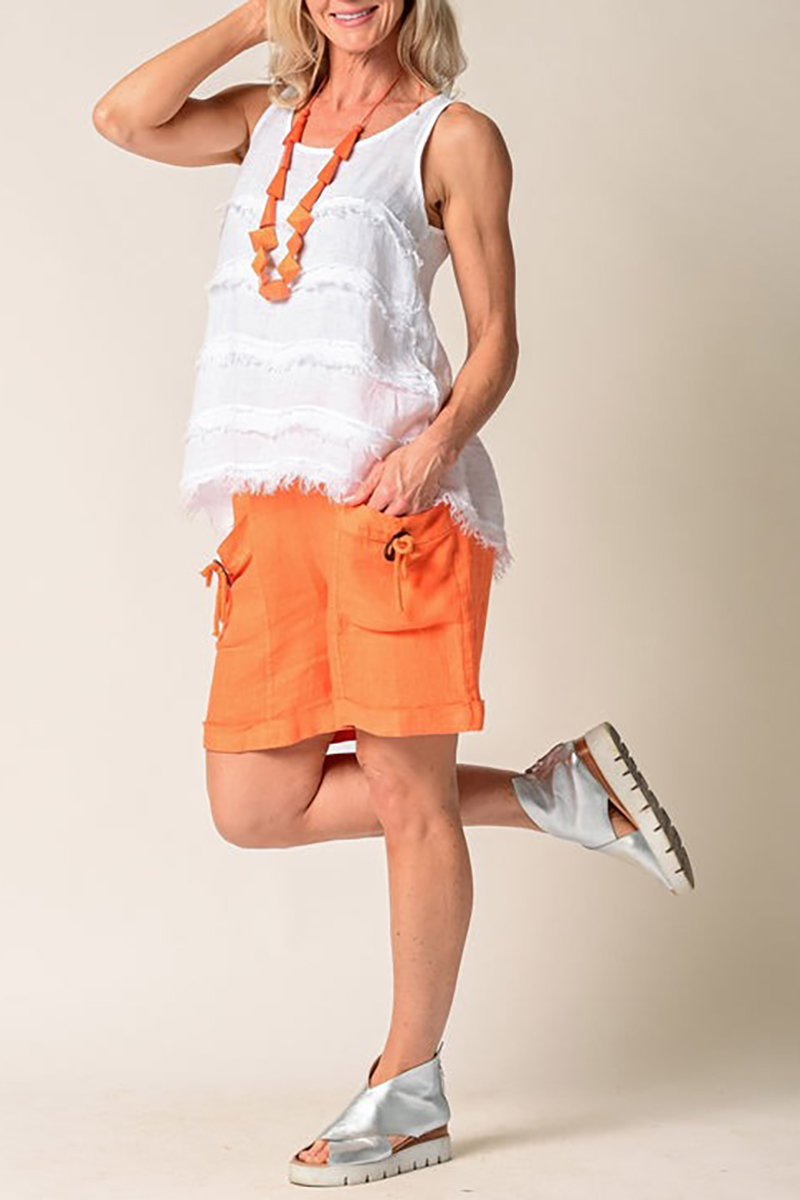 2026 summer - Linen/cotton solid Top and shorts