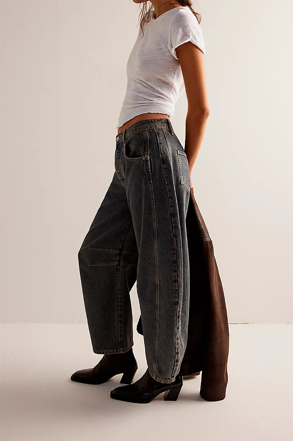 Mid low waist wide leg wide leg