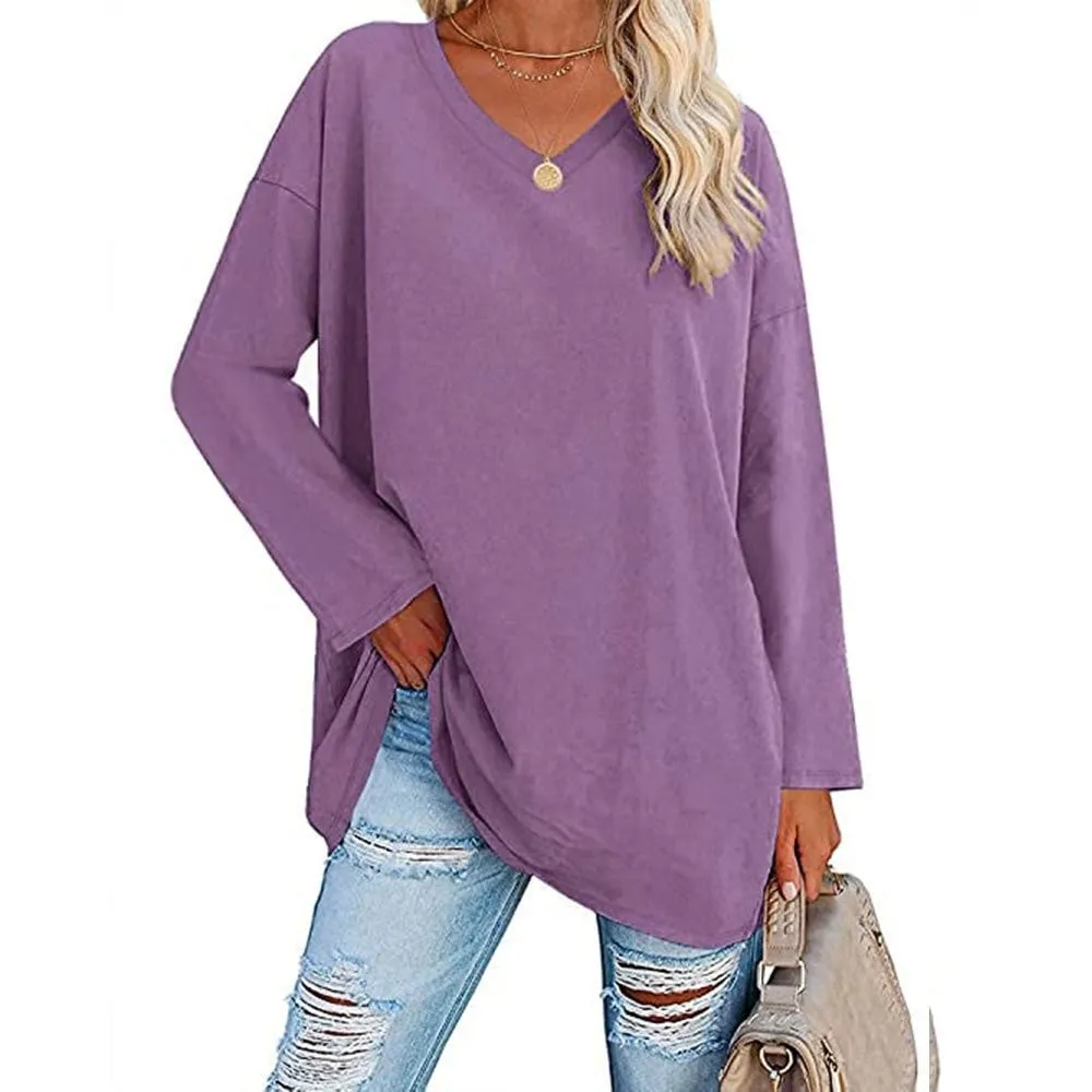 🔥🔥🔥🔥Women's Loose Long Sleeve Fashion V-neck Top