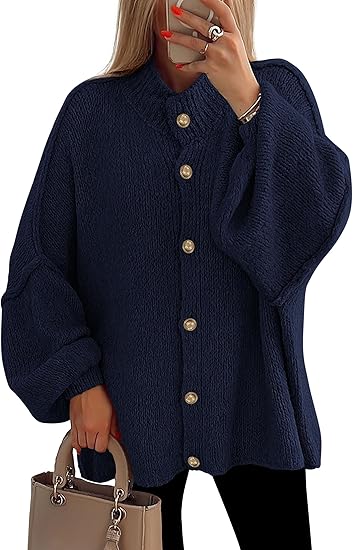 Women's Solid Color Button Cable Knit Cardigan (Buy 2 free shipping)