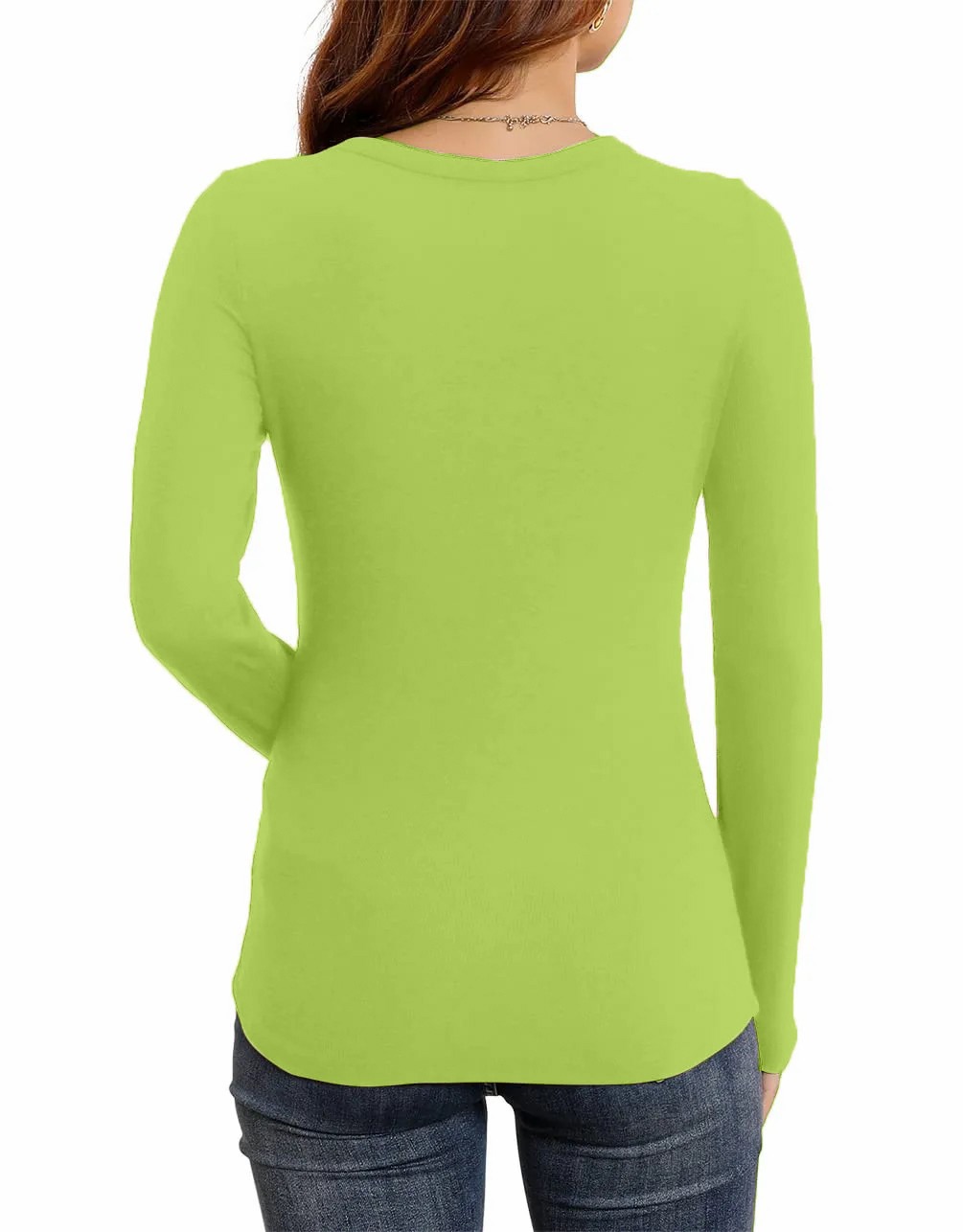 🔥HOT SALE🔥Women's Long Sleeve Stretch Slim Round Neck Ribbed Basic Shirts (BUY 3 FREE SHIPPING)
