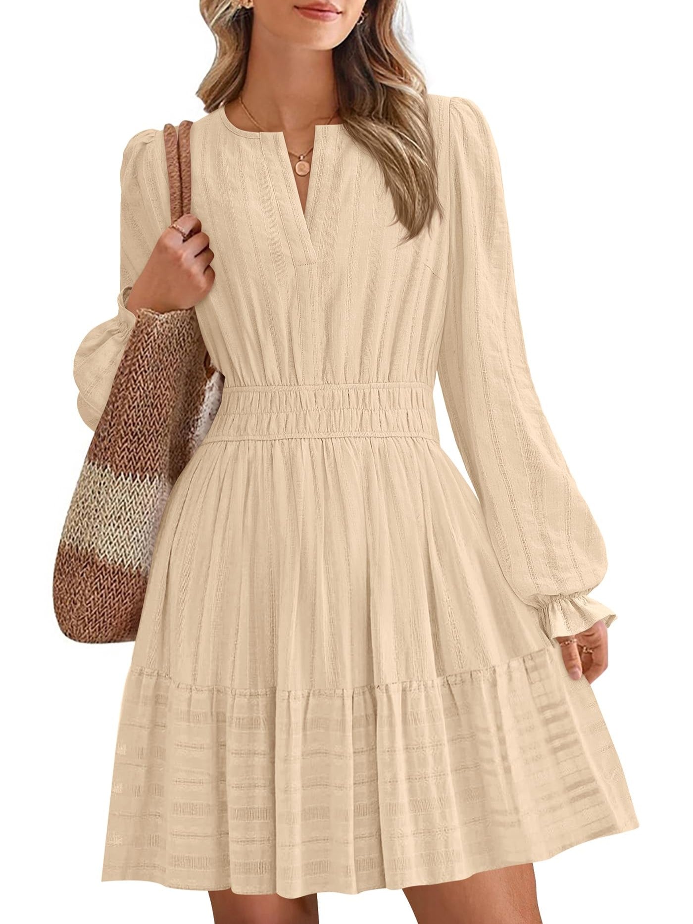 Women's Tiered Ruffle Hem V-Neck Dress(BUY 2 FREE SHIPPING)