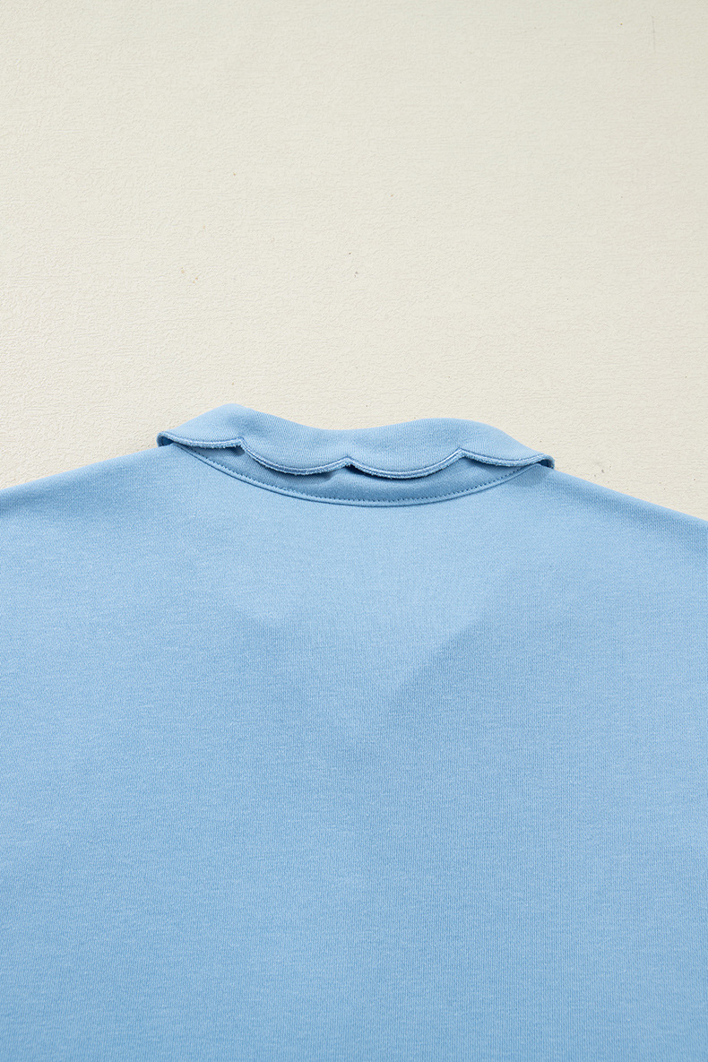 Women's Scallop Hem Henley Shirt Dress(BUY 2 FREE SHIPPING)