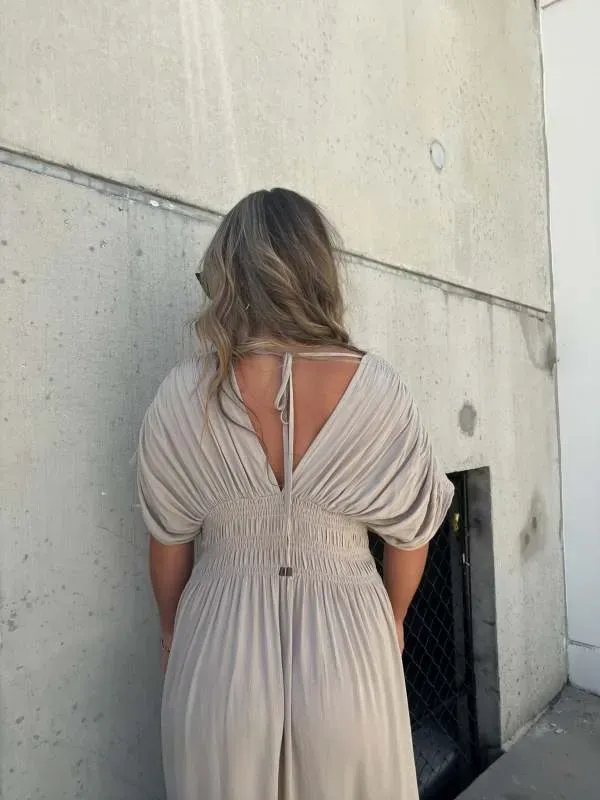 🔥🔥🔥🔥(BIG SALES)👗SLIT V-NECK EFFORTLESS MAXI LONG DRESS