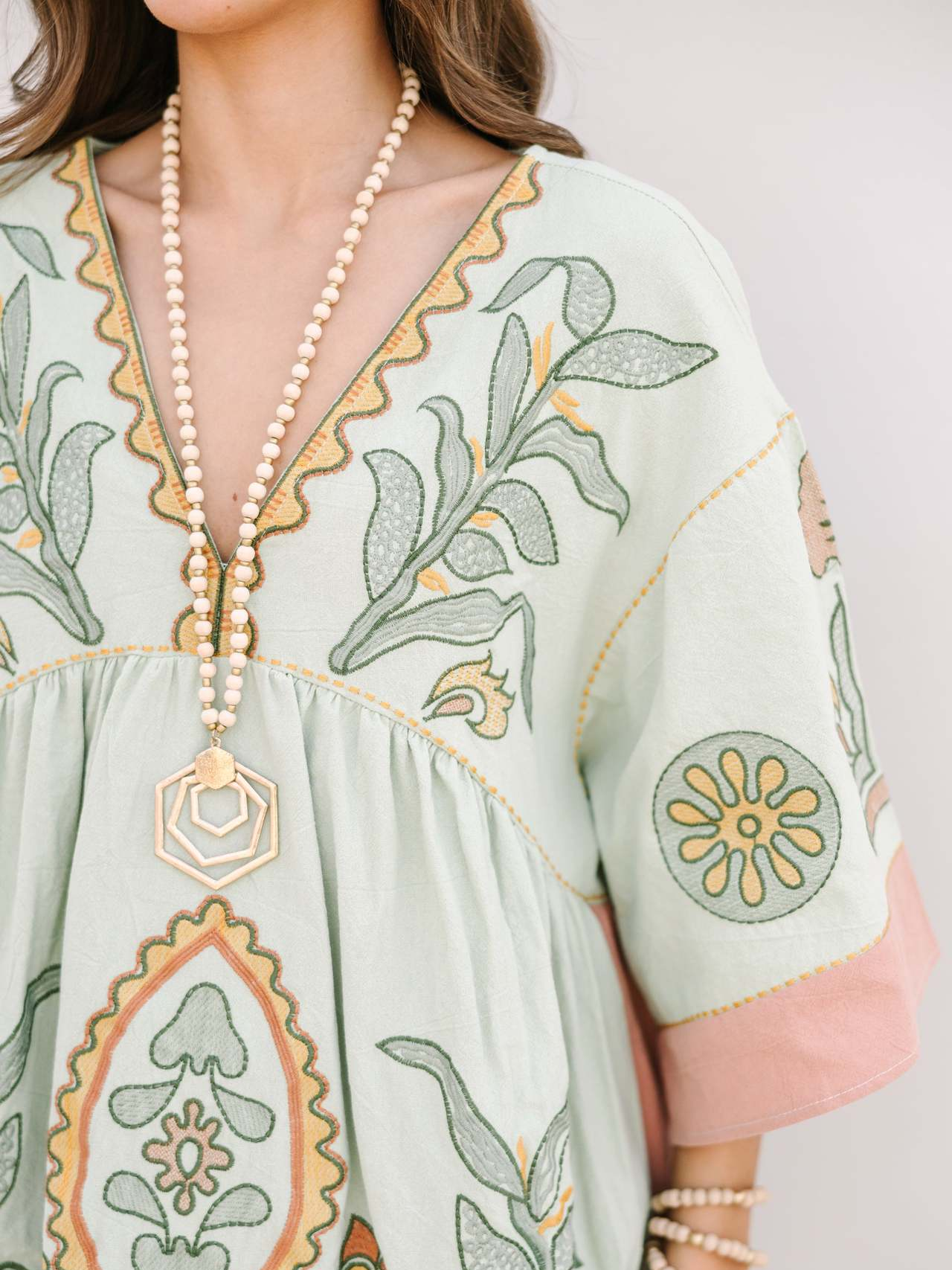 Women's Boho Embroidered V-Neck Mini Dress(BUY 2 FREE SHIPPING)