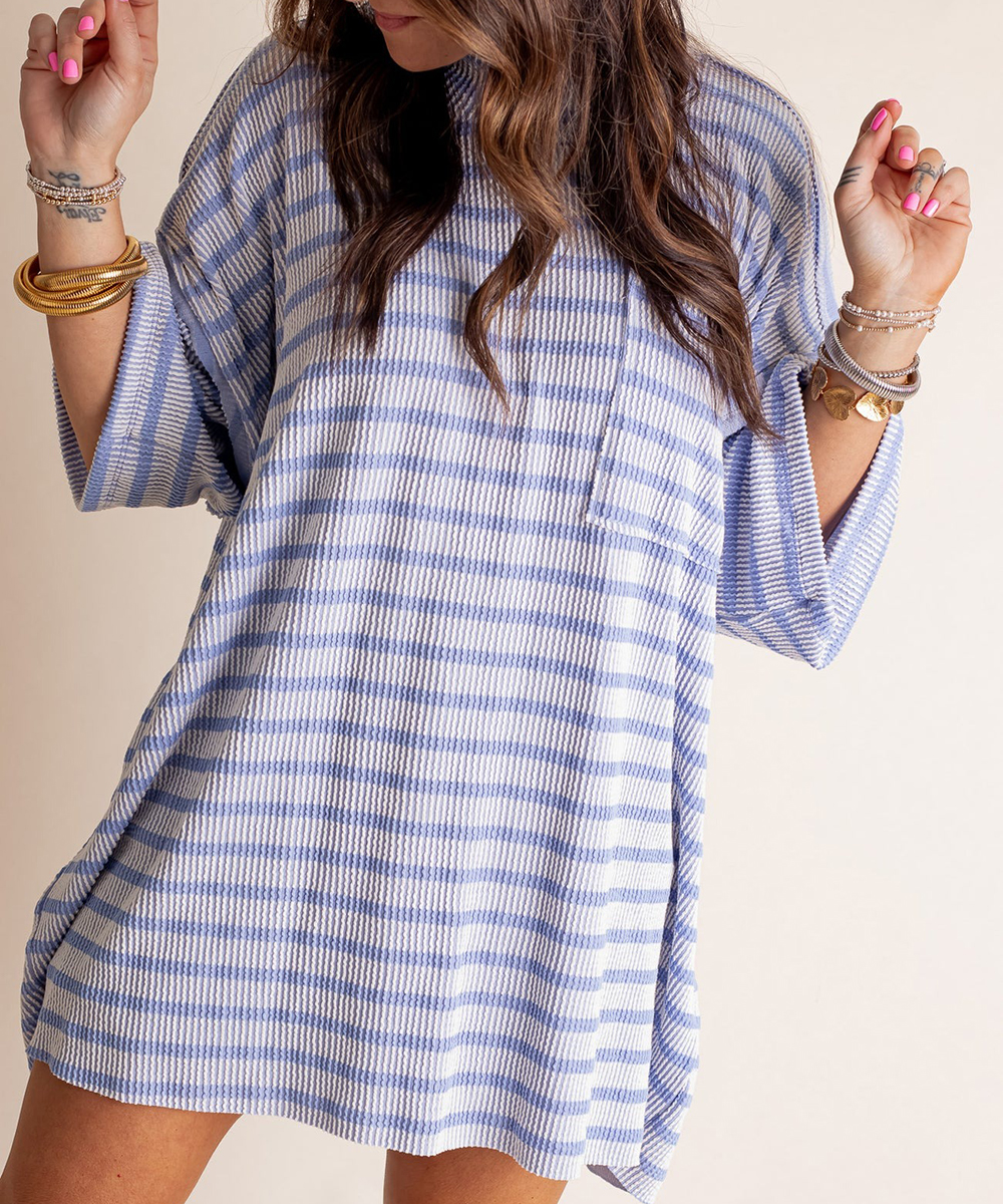 🔥HOT SALE🔥High collar loose striped top