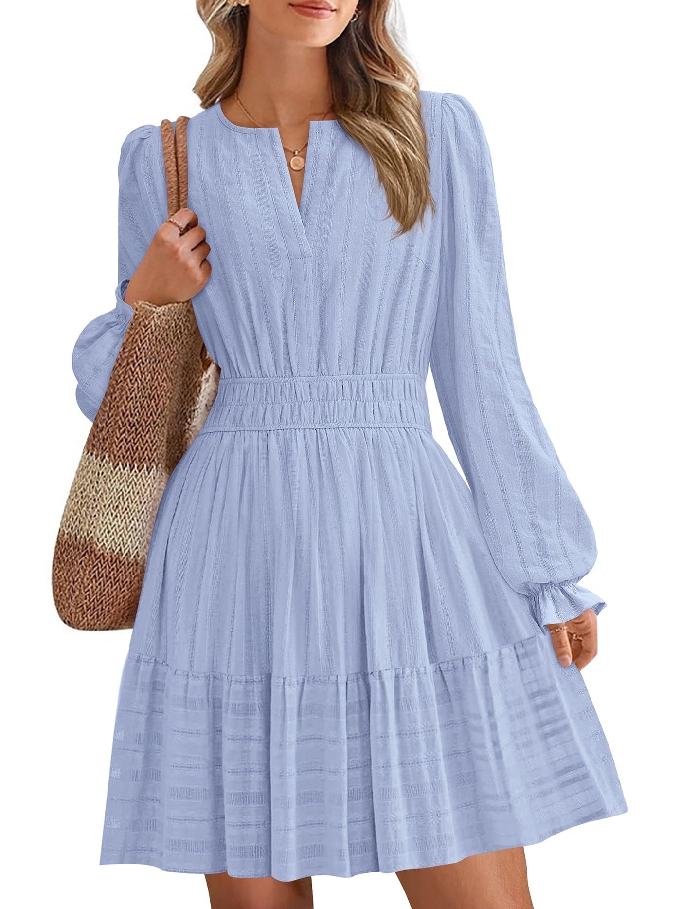 Women's Tiered Ruffle Hem V-Neck Dress(BUY 2 FREE SHIPPING)