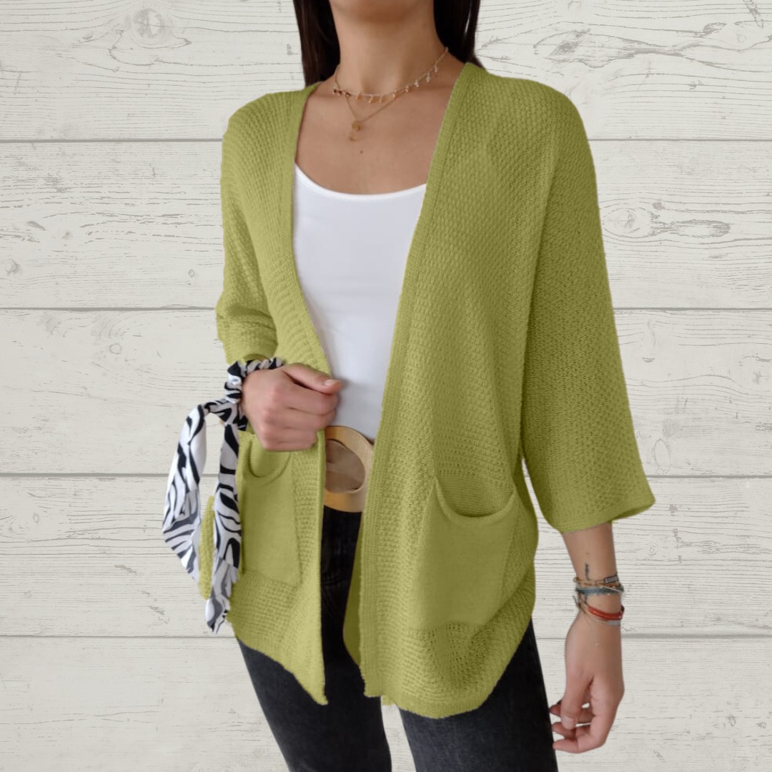 ✨Hot Sale✨Thread 3/4 Sleeve with Pockets Cardigan