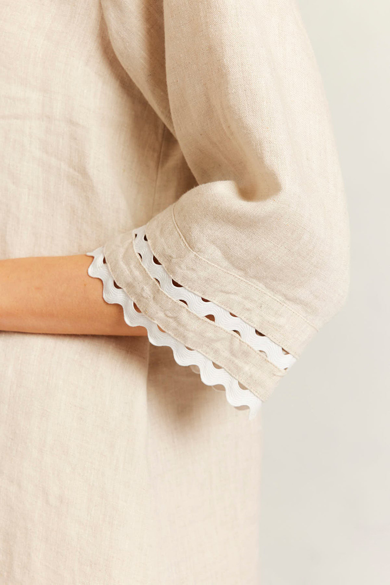 Lace-trimmed short-sleeved loose dress（BUY 2 FREE SHIPPING)